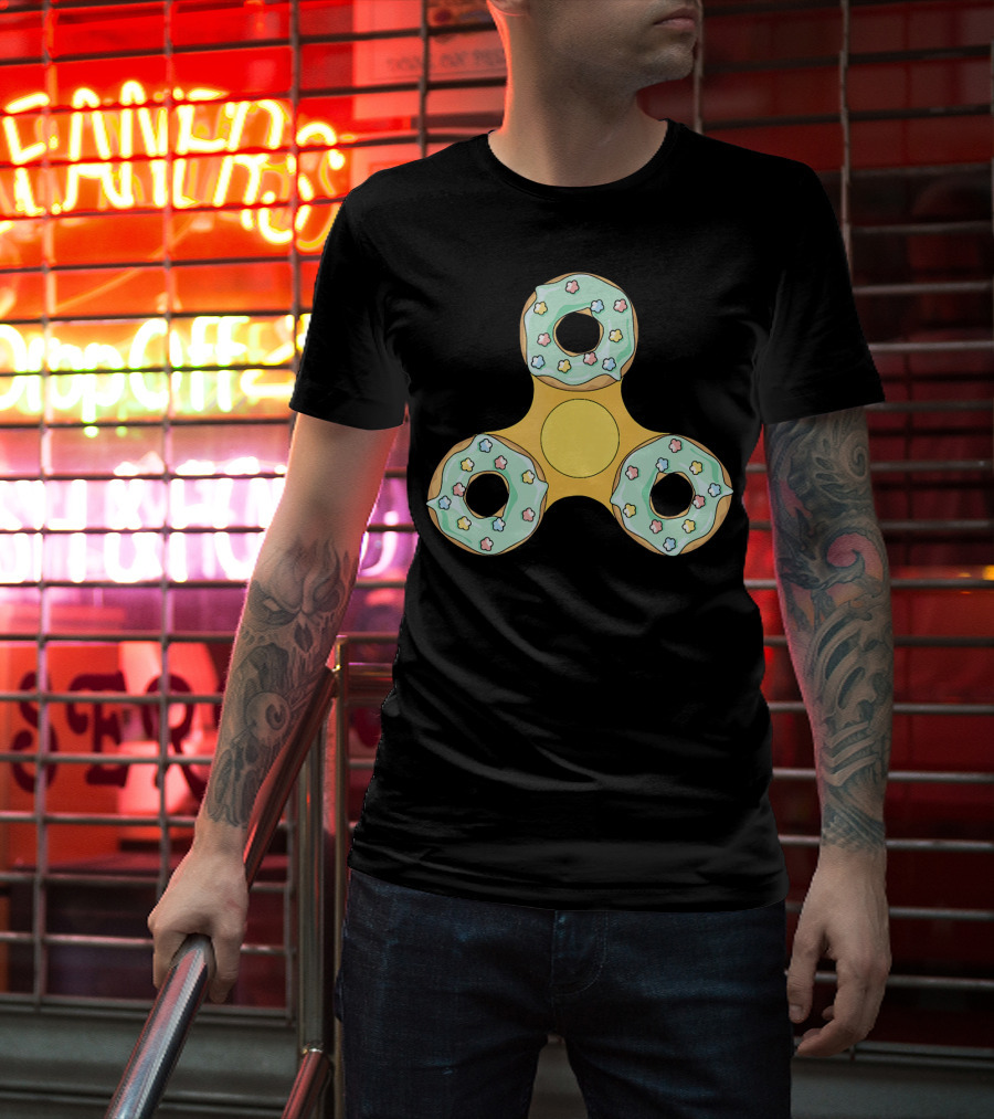 Fidget Spinner Donut Design With Sprinkles T-Shirt