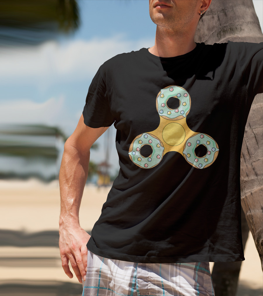 Fidget Spinner Donut Design With Sprinkles T-Shirt