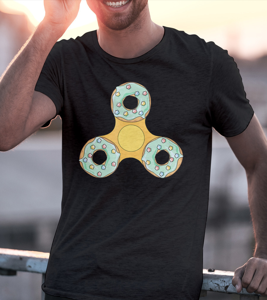Fidget Spinner Donut Design With Sprinkles T-Shirt