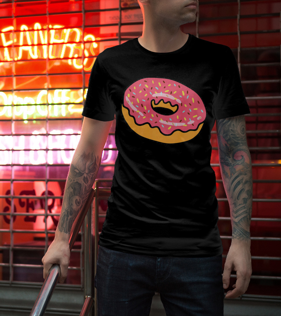 Pink Frosted Donut With Sprinkles T-Shirt