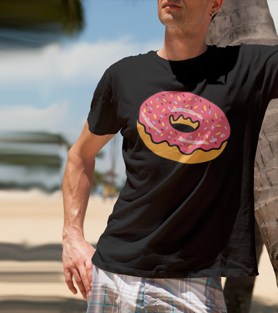 Pink Frosted Donut With Sprinkles T-Shirt