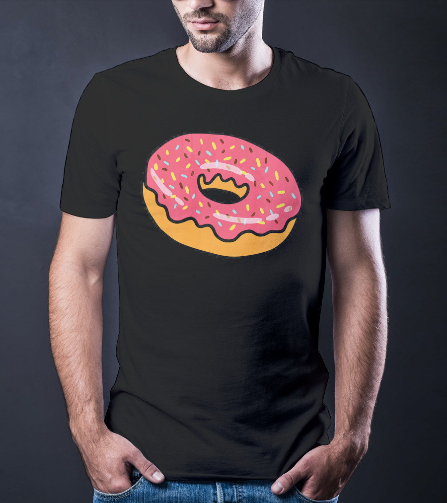 Pink Frosted Donut With Sprinkles T-Shirt