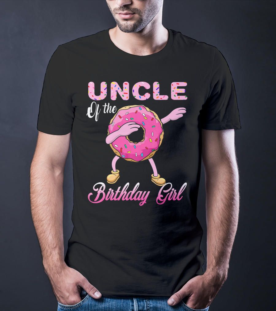 UNCLE Of The Birthday Girl Donut Dab T-Shirt