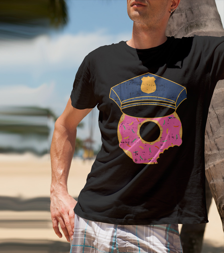 Donut Sprinkles Police Hat Cop Awesome Iconic T-Shirt