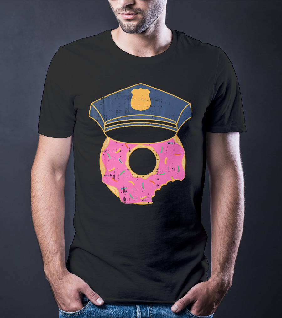 Donut Sprinkles Police Hat Cop Awesome Iconic T-Shirt