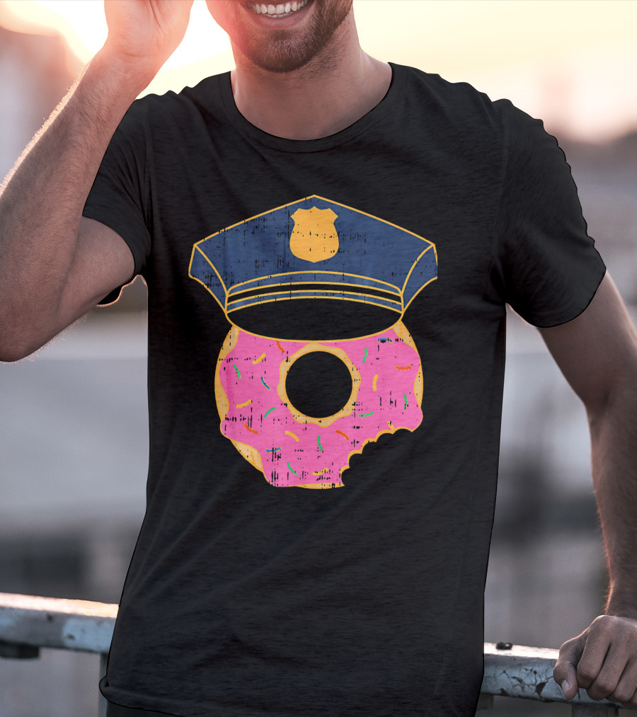 Donut Sprinkles Police Hat Cop Awesome Iconic T-Shirt