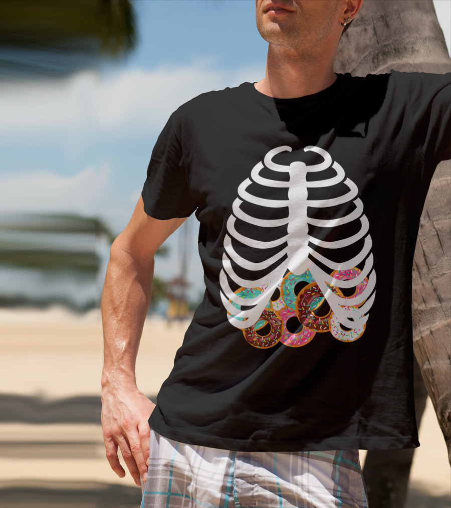 Halloween Adult Kids Rib Bone Donut Food Costume T-Shirt