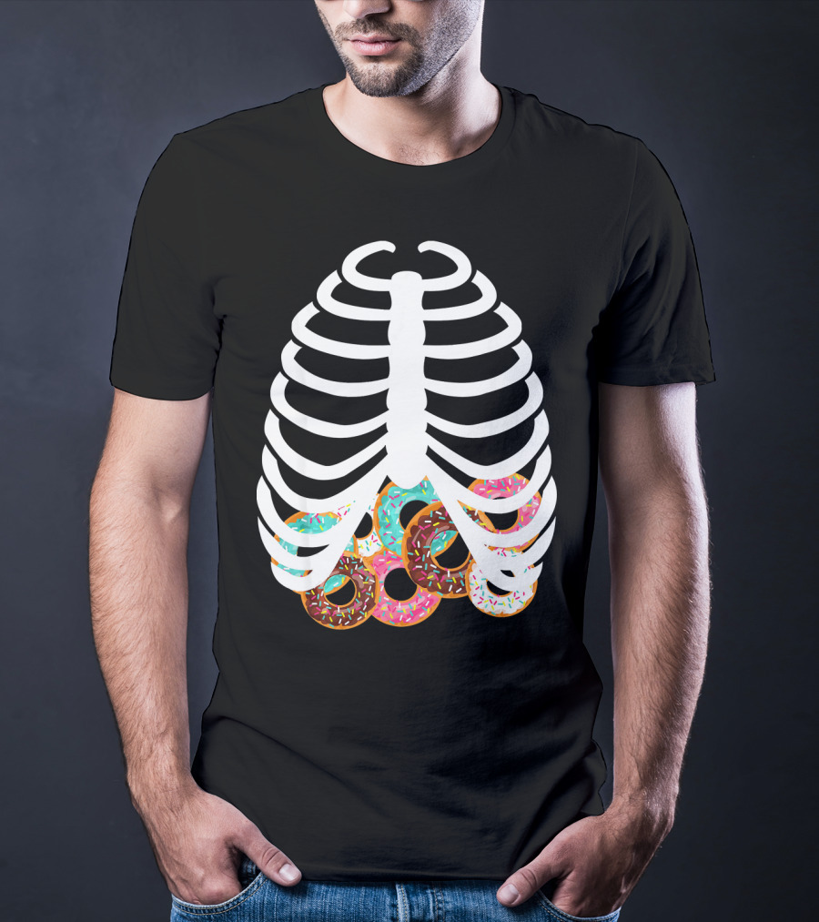 Halloween Adult Kids Rib Bone Donut Food Costume T-Shirt