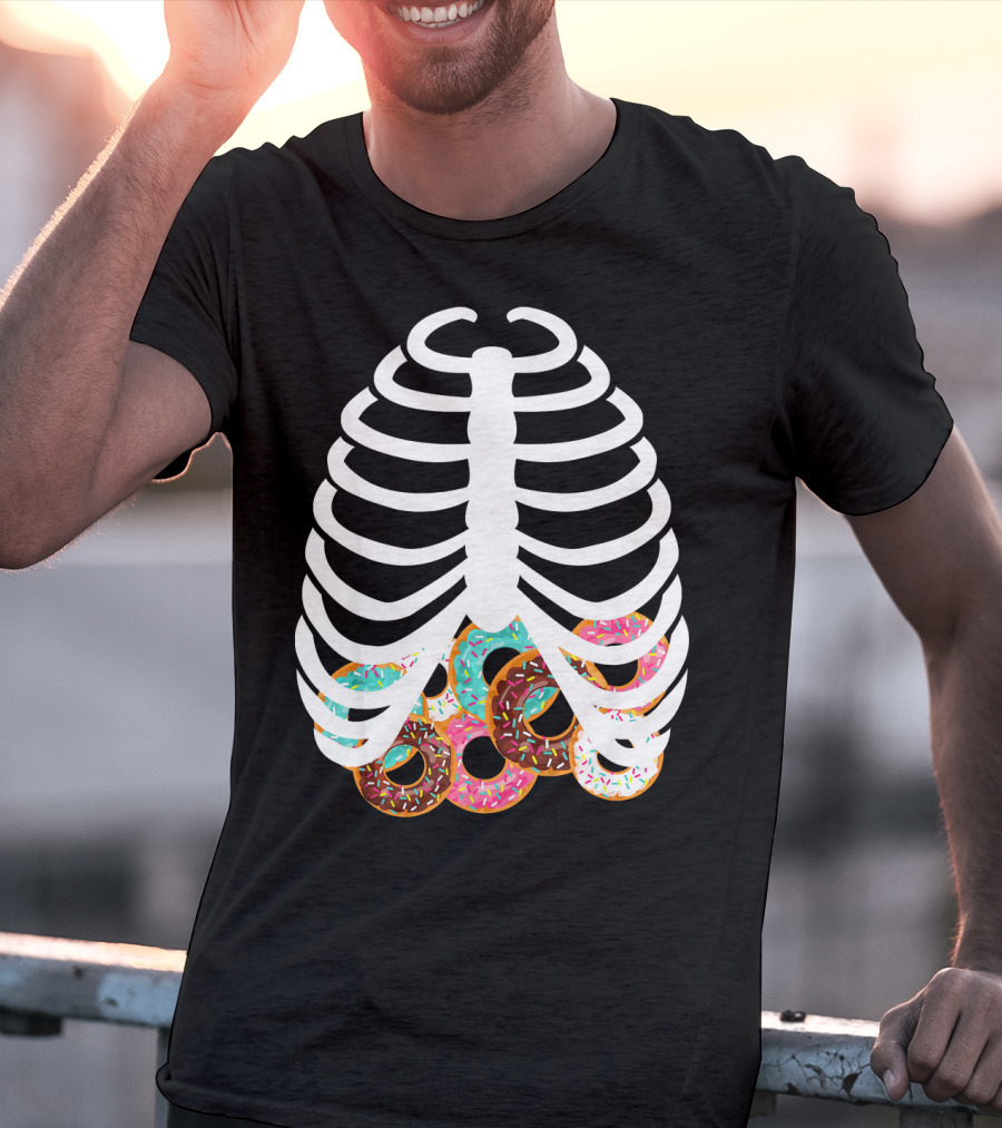 Halloween Adult Kids Rib Bone Donut Food Costume T-Shirt
