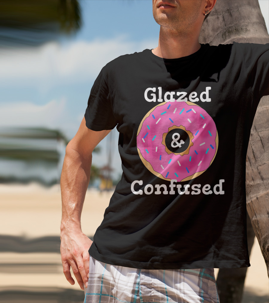 Glazed And Confused With Pink Sprinkled Donut T-Shirt