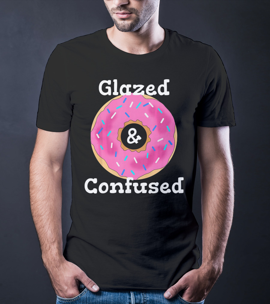 Glazed And Confused With Pink Sprinkled Donut T-Shirt