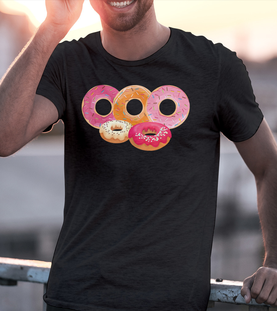 Donut Lover Dad Happy Doughnut Colorful Sprinkled Treats T-Shirt