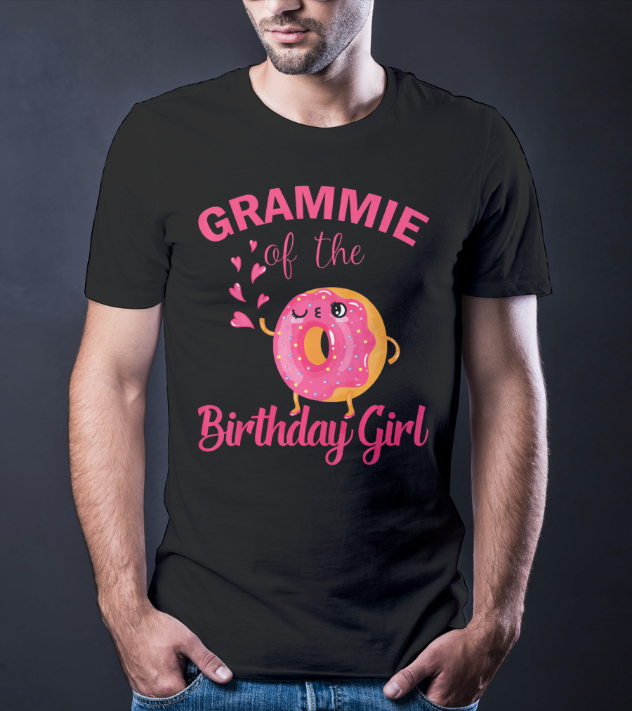 GRAMMIE Of The Birthday Girl Donut With Hearts T-Shirt