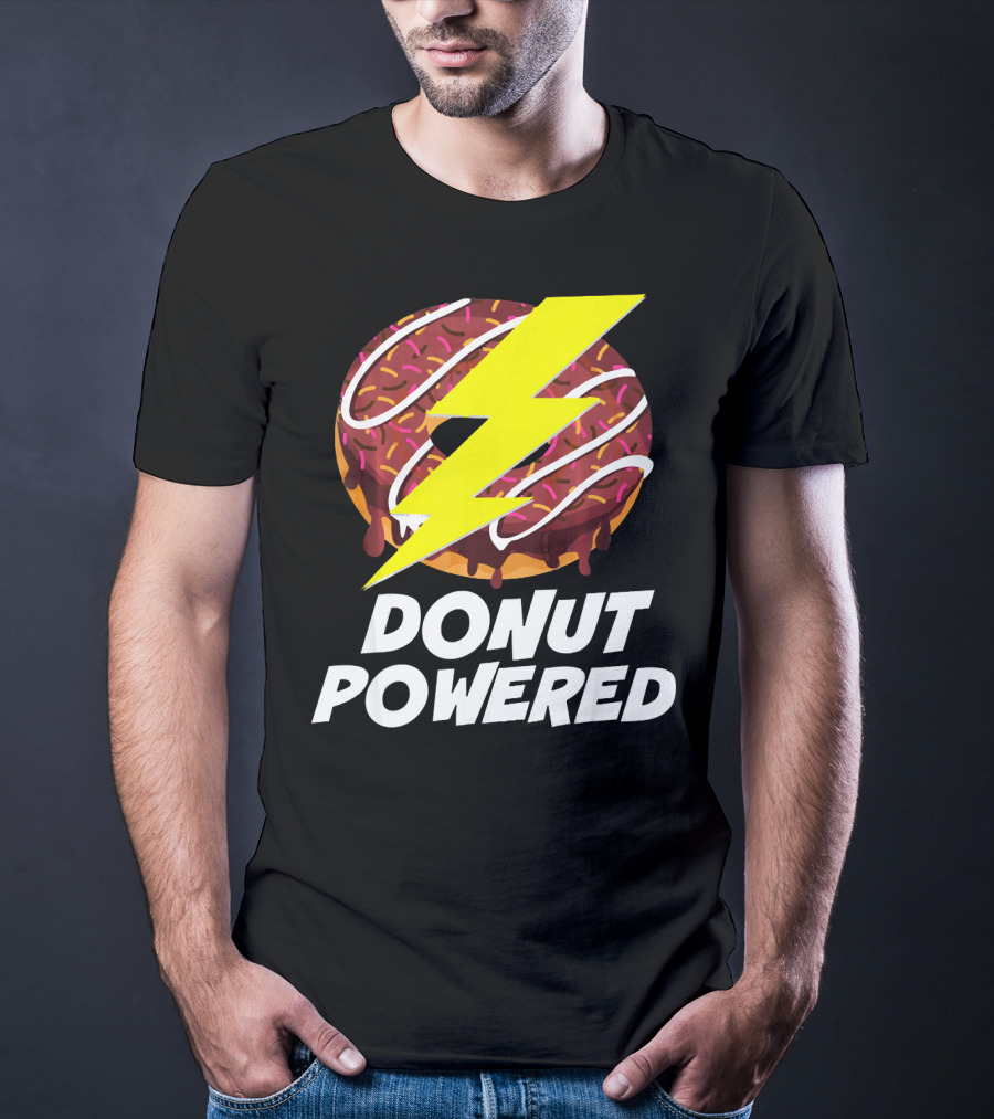 Donut Powered Lightning Bolt Donut With Sprinkles T-Shirt