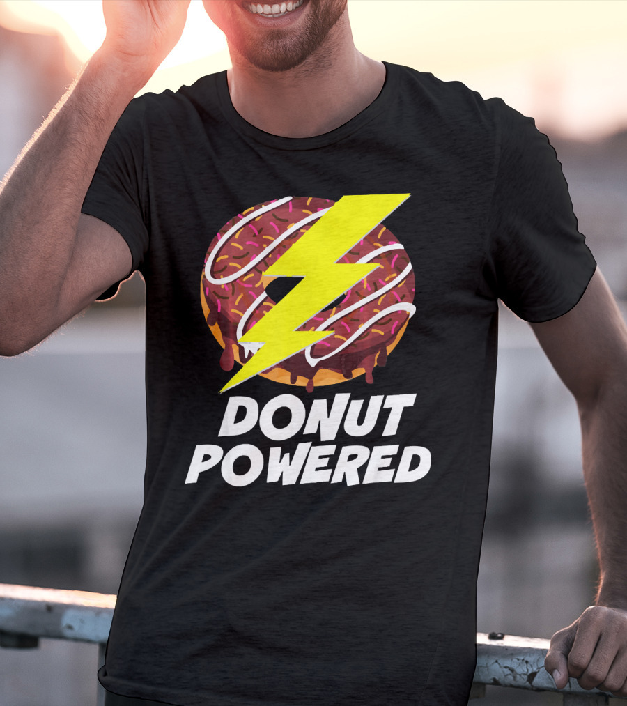 Donut Powered Lightning Bolt Donut With Sprinkles T-Shirt