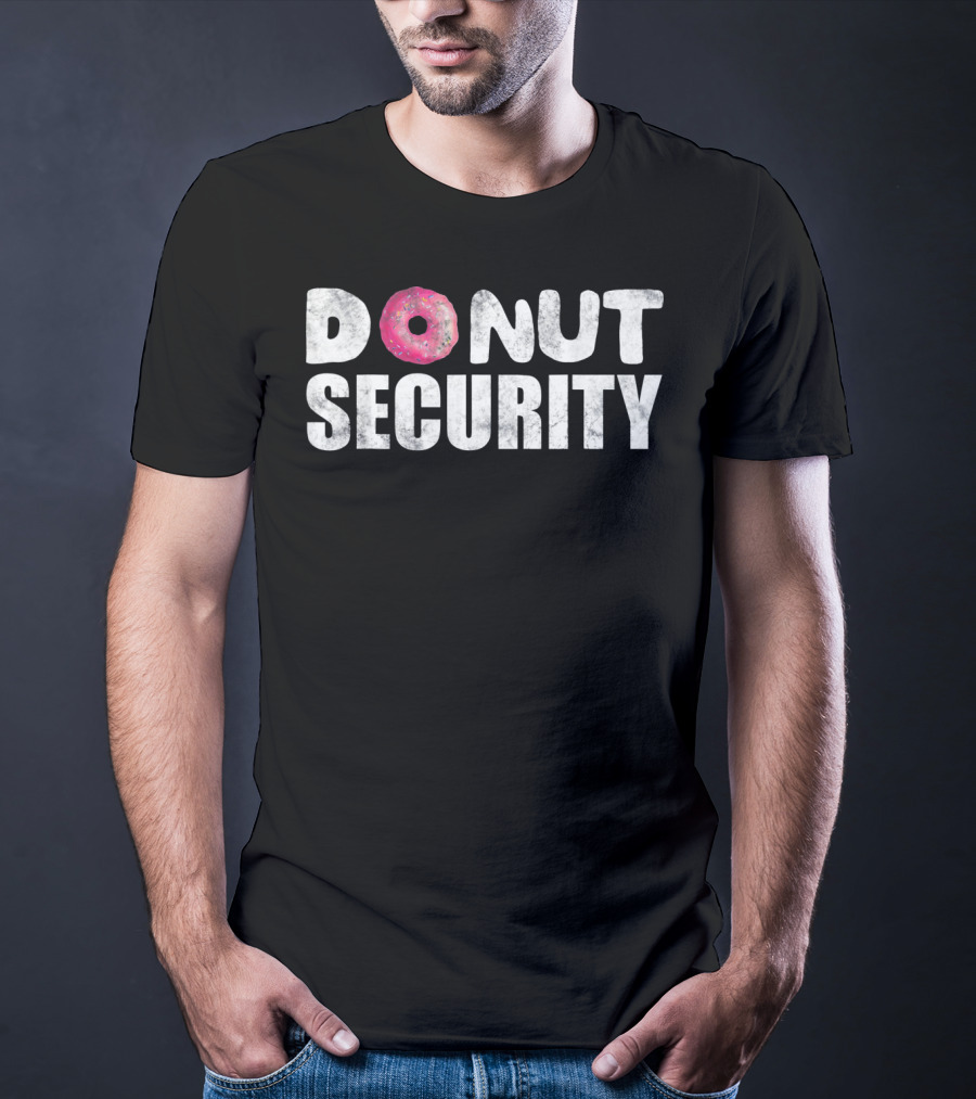 Donut Security Pink Frosted Doughnut Lettering T-Shirt