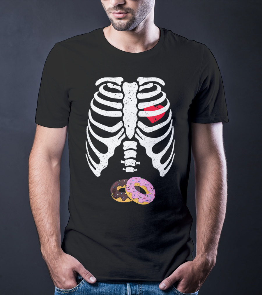 Halloween Pregnancy Skeleton Donut Baby Costume T-Shirt