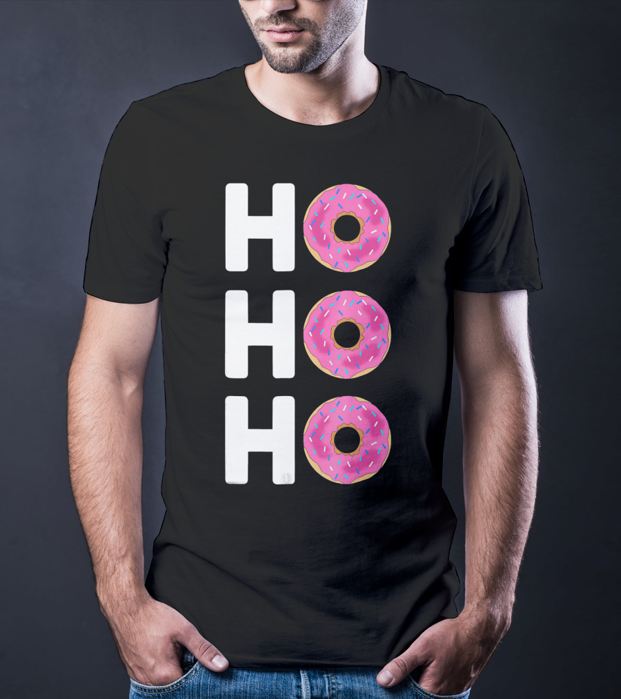 HO HO HO Funny Christmas Donut T-Shirt