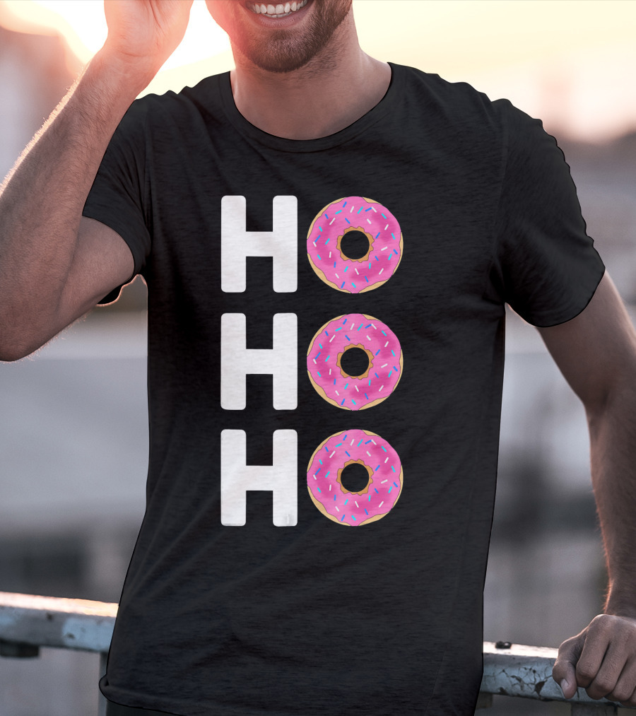 HO HO HO Funny Christmas Donut T-Shirt