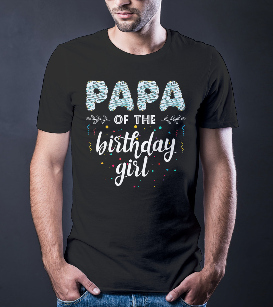 Papa Of The Birthday Girl Donut Family B Day T-Shirt