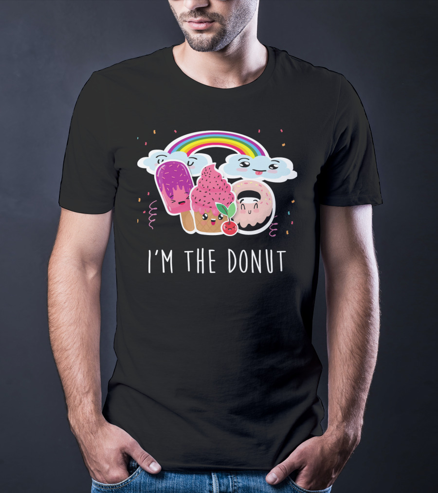 I'm The Donut Cute Funneh Kids Happy Family Rainbow Ice Cream Clouds T-Shirt