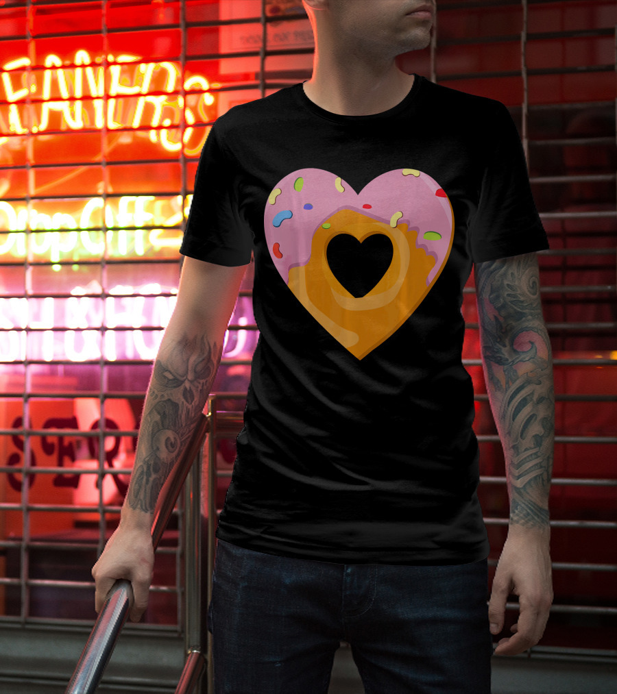Donut Heart Cute Donut Heart WomenYouth Va T-Shirt
