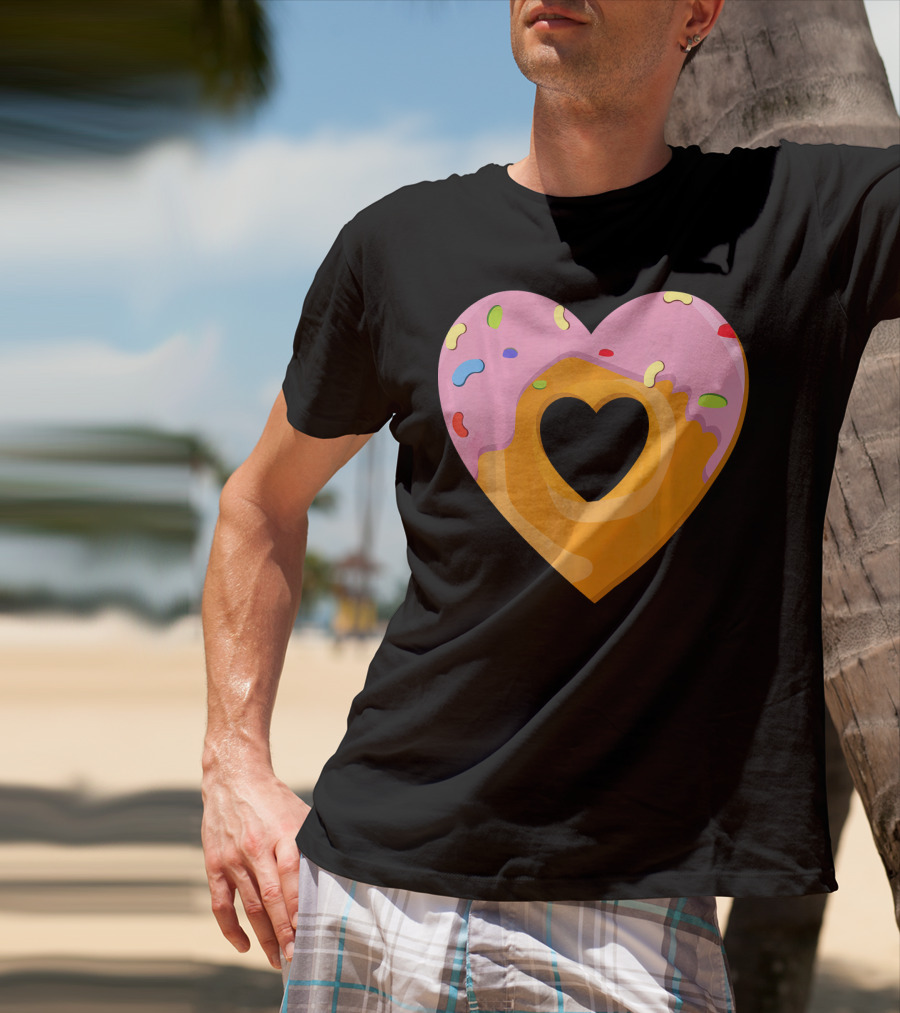 Donut Heart Cute Donut Heart WomenYouth Va T-Shirt