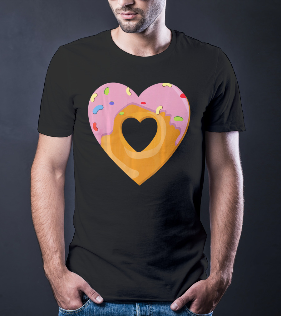 Donut Heart Cute Donut Heart WomenYouth Va T-Shirt
