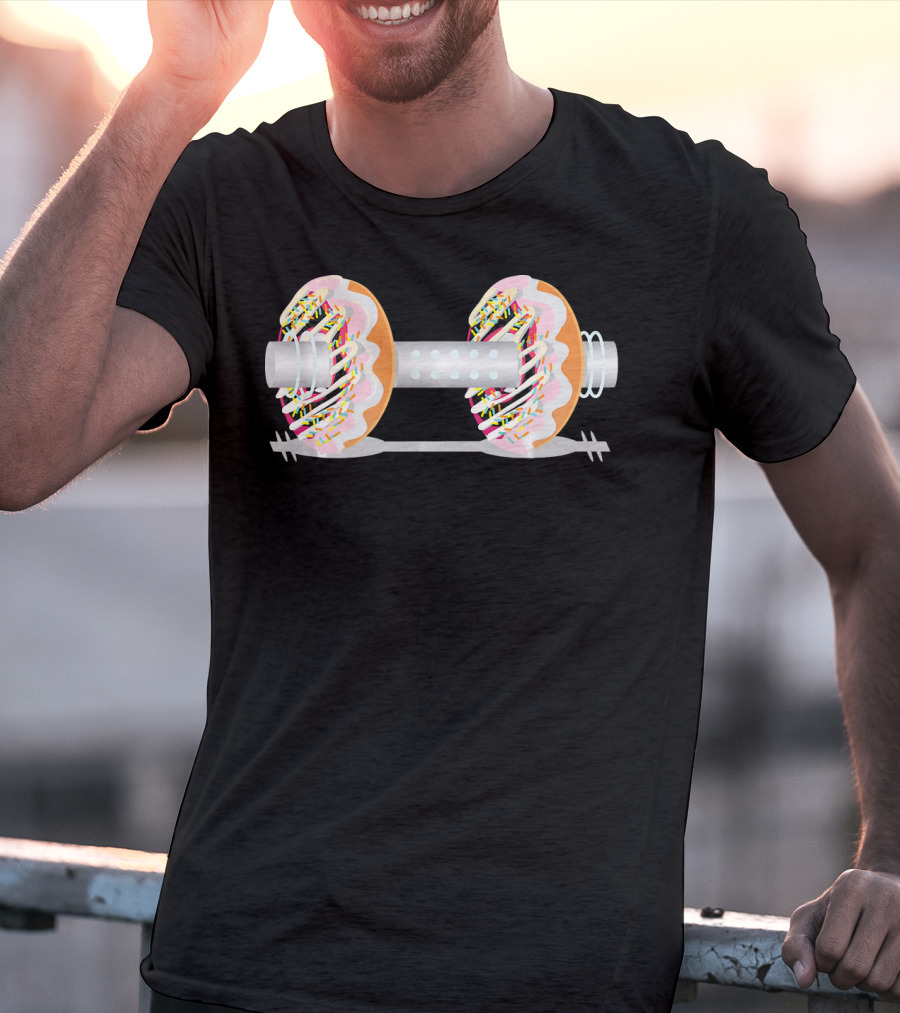 Gym Weight Lifting Donut Dumbbell Sprinkles T-Shirt