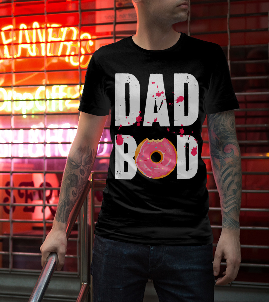 Dad Bod Donut Pink Sprinkle Humor T-Shirt