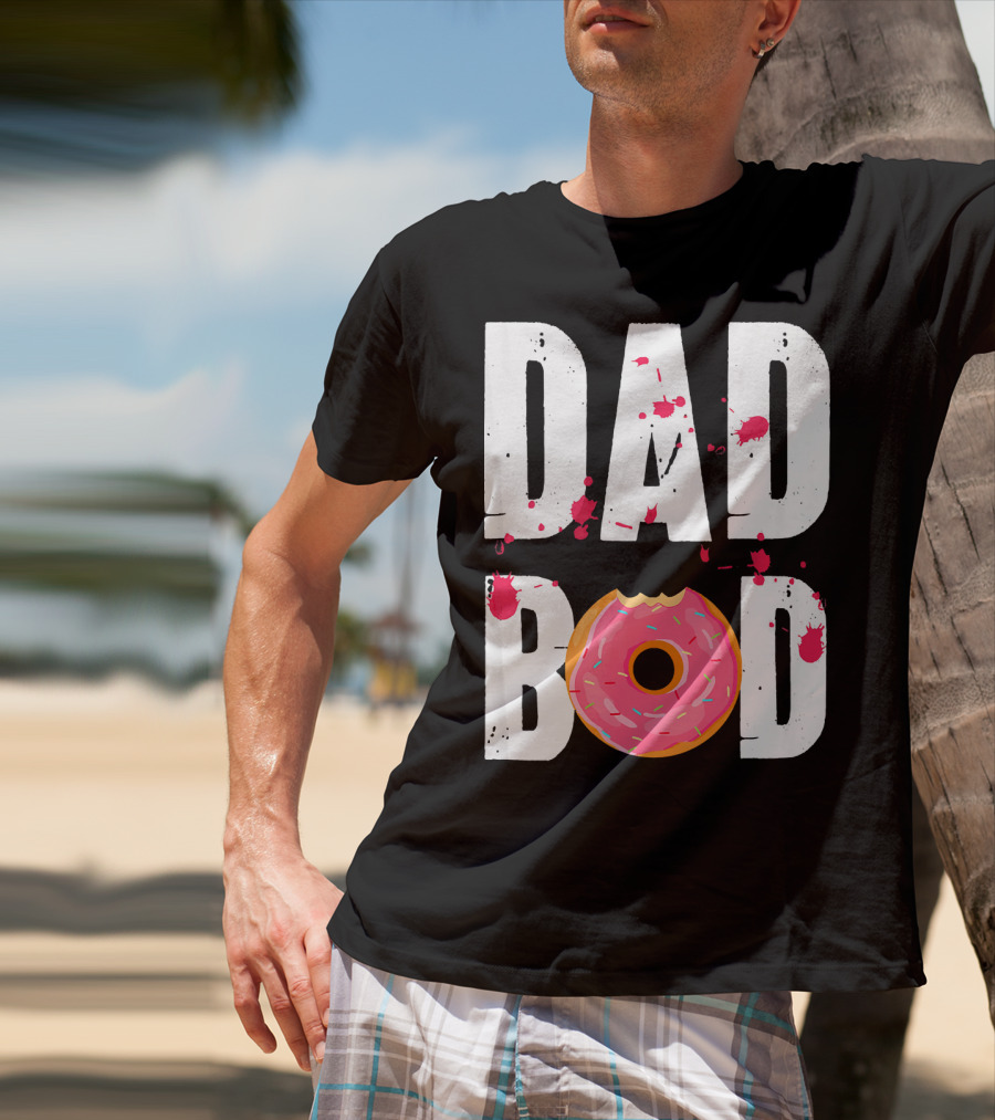 Dad Bod Donut Pink Sprinkle Humor T-Shirt