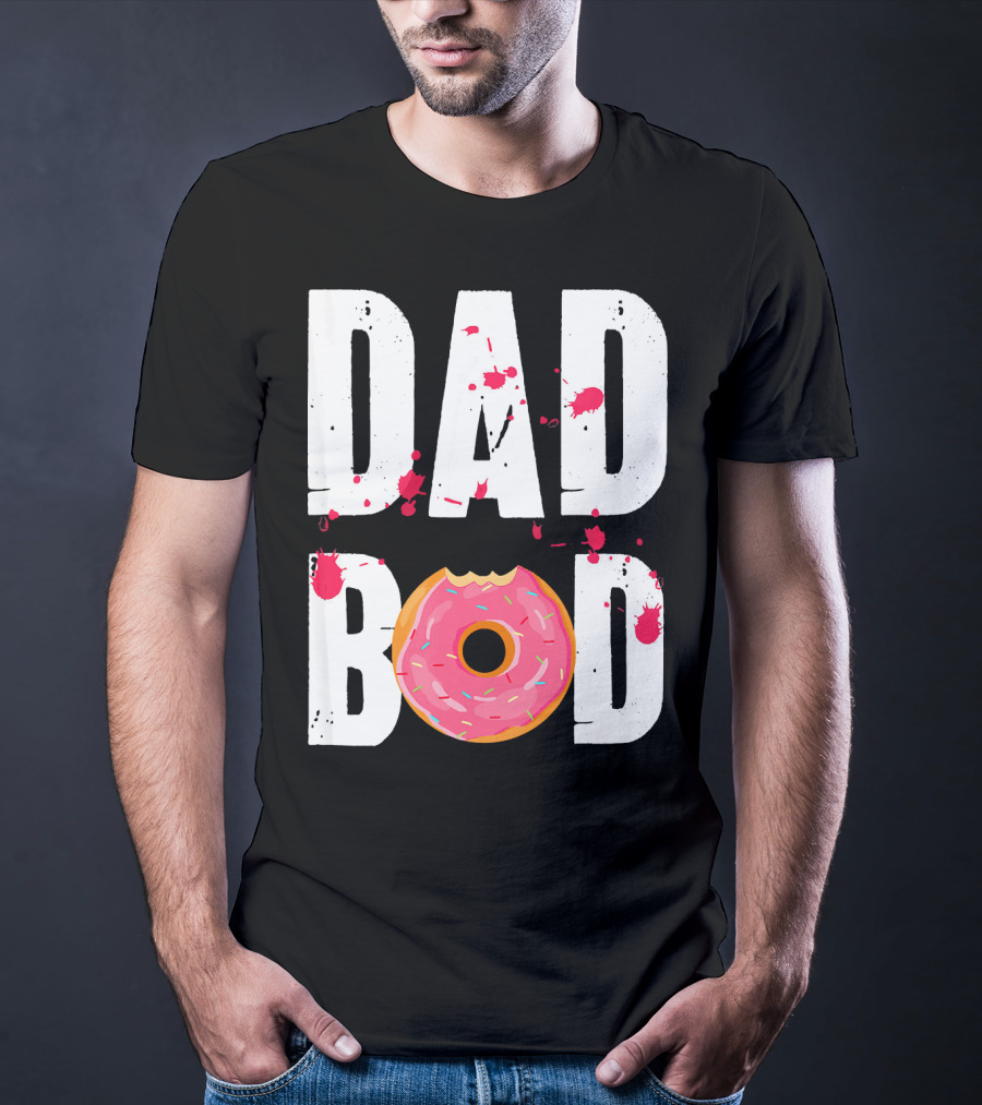 Dad Bod Donut Pink Sprinkle Humor T-Shirt