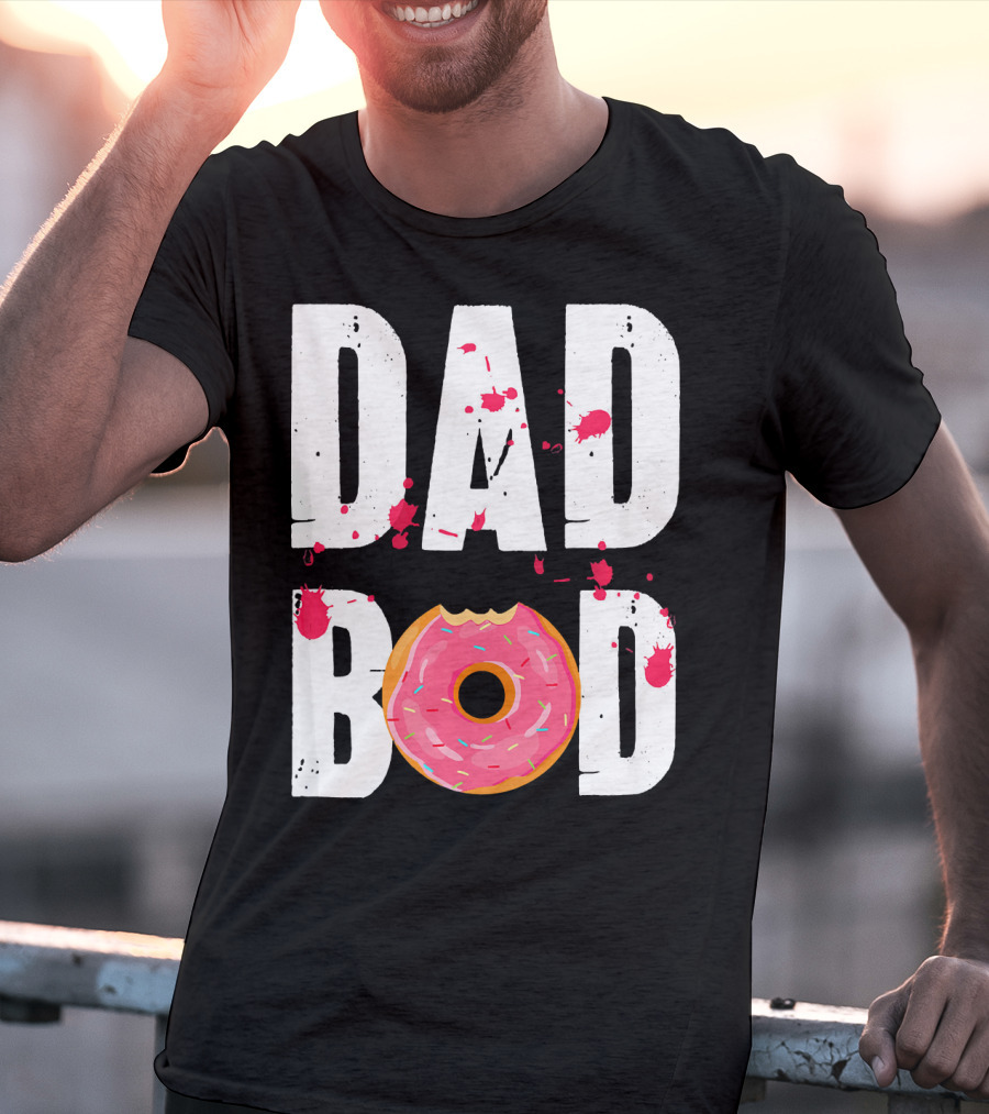 Dad Bod Donut Pink Sprinkle Humor T-Shirt