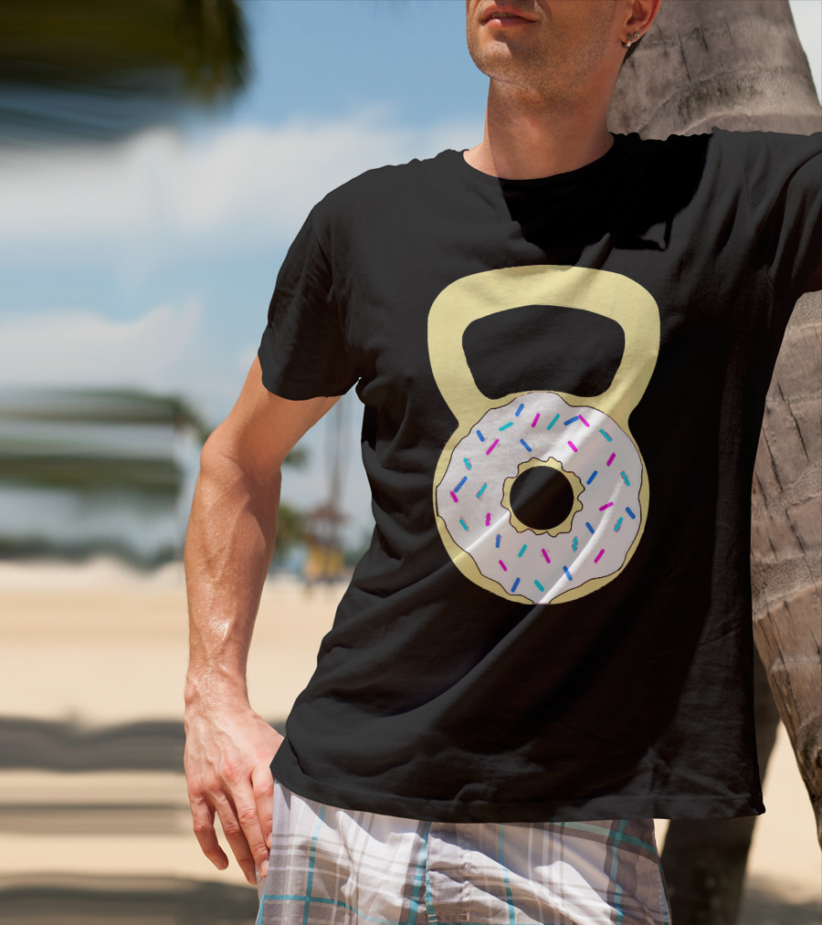 Kettlebell Donut Fitness Workout Sprinkled Sweet Motivation T-Shirt