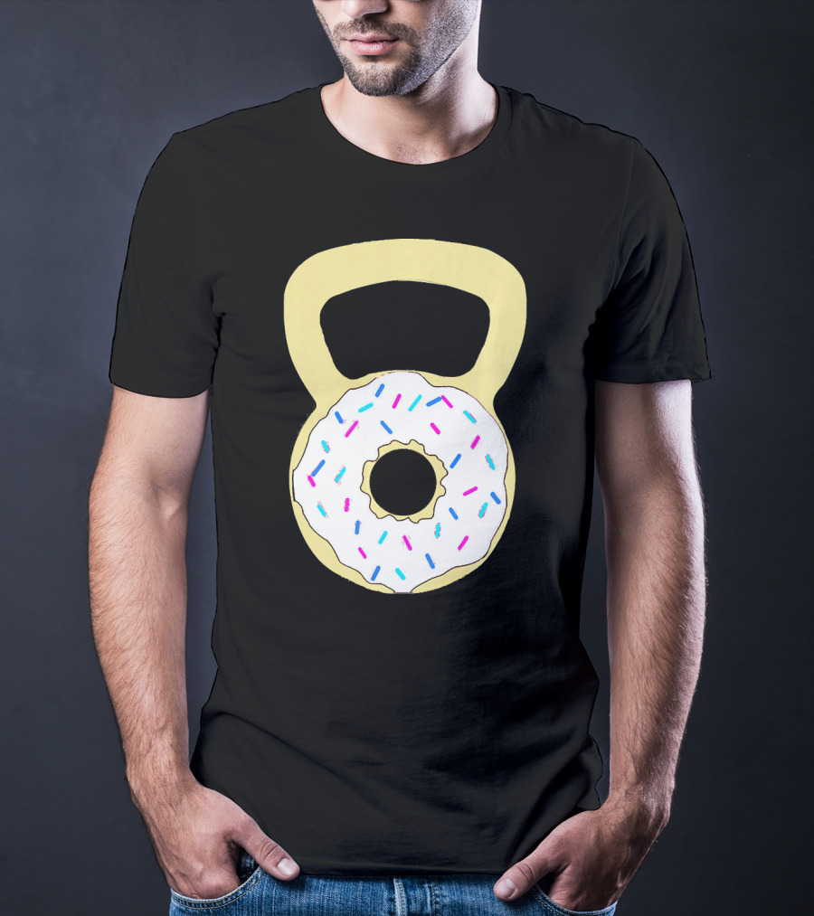 Kettlebell Donut Fitness Workout Sprinkled Sweet Motivation T-Shirt