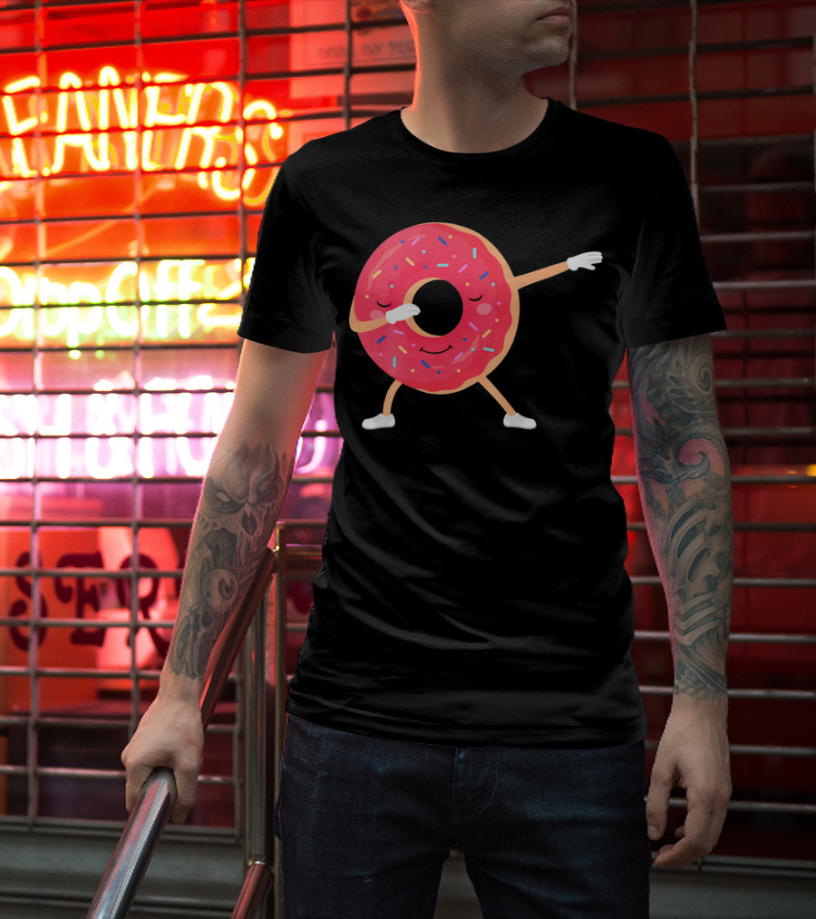 Dabbing Donut Sprinkles Funny Dance T-Shirt