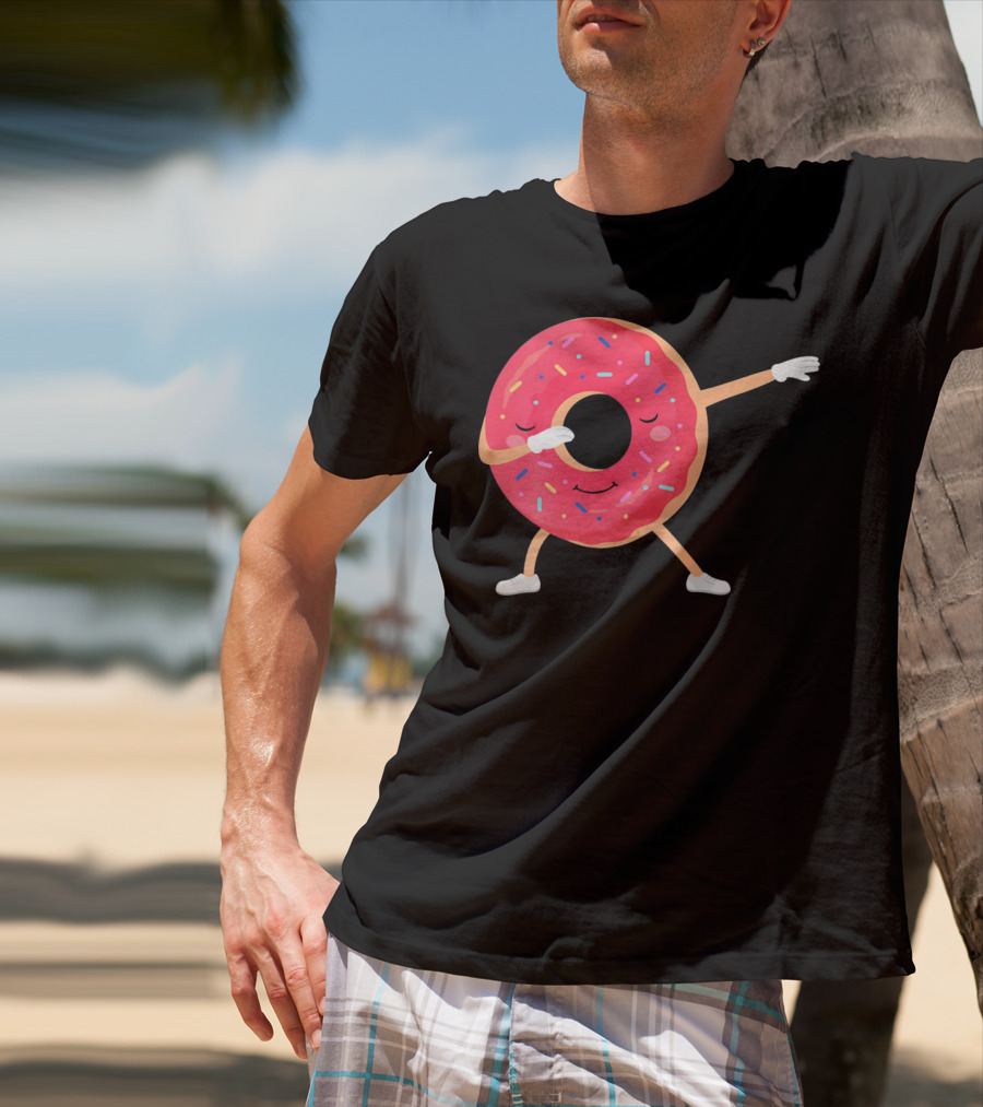 Dabbing Donut Sprinkles Funny Dance T-Shirt