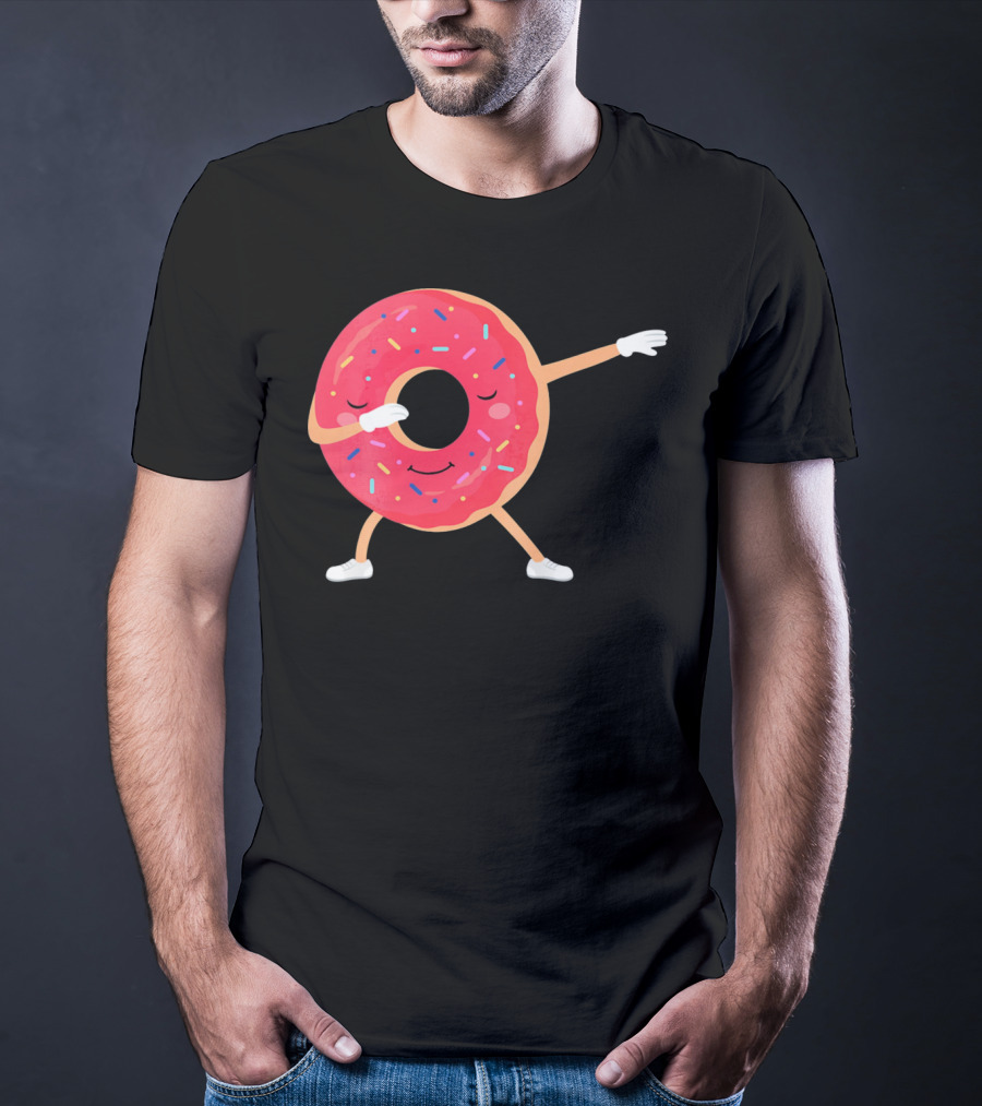 Dabbing Donut Sprinkles Funny Dance T-Shirt