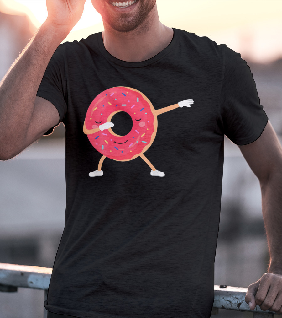 Dabbing Donut Sprinkles Funny Dance T-Shirt