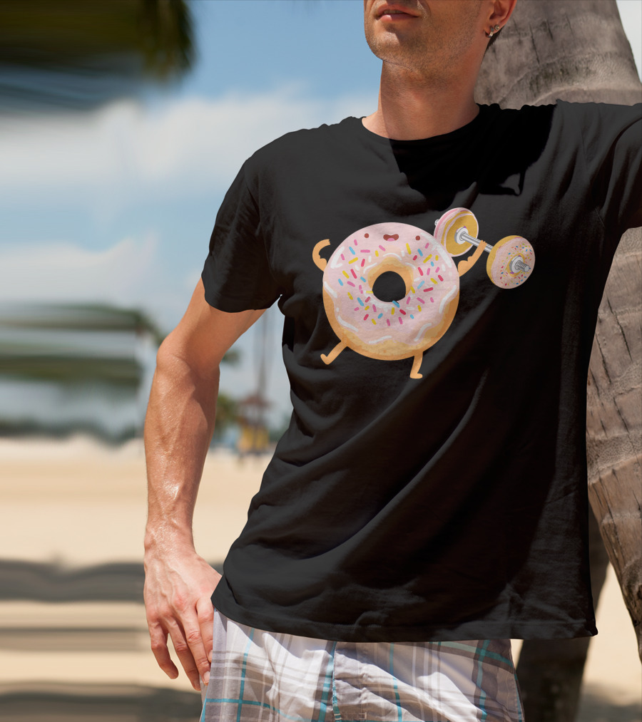 Funny Donut Gym Barbell Fitness Humor T-Shirt