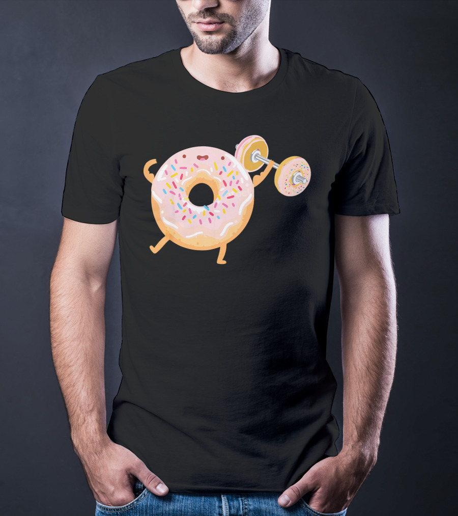 Funny Donut Gym Barbell Fitness Humor T-Shirt