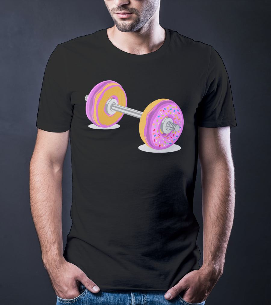 Donut Barbell Sprinkle Weightlifting Humor Novelty T-Shirt