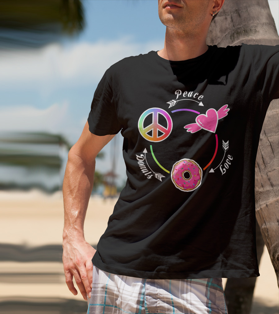 Peace Love Donuts Funny Donut I Love Donuts Lover T-Shirt