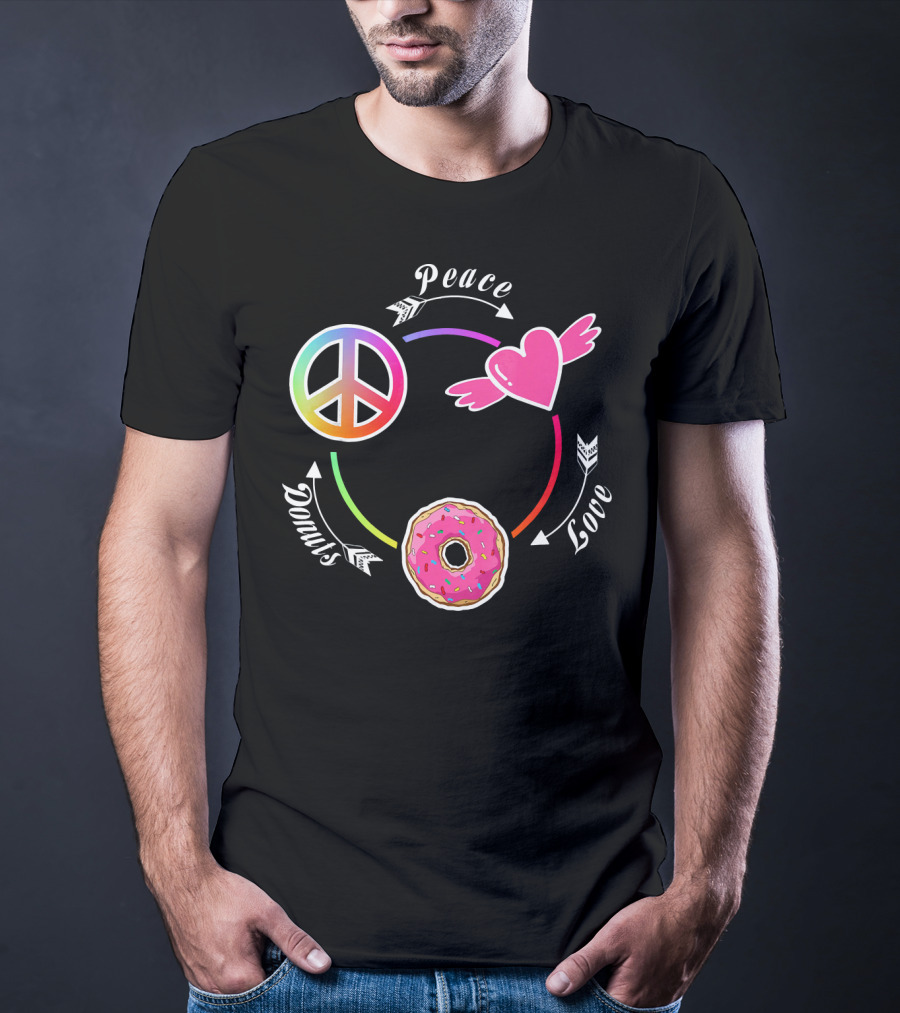 Peace Love Donuts Funny Donut I Love Donuts Lover T-Shirt