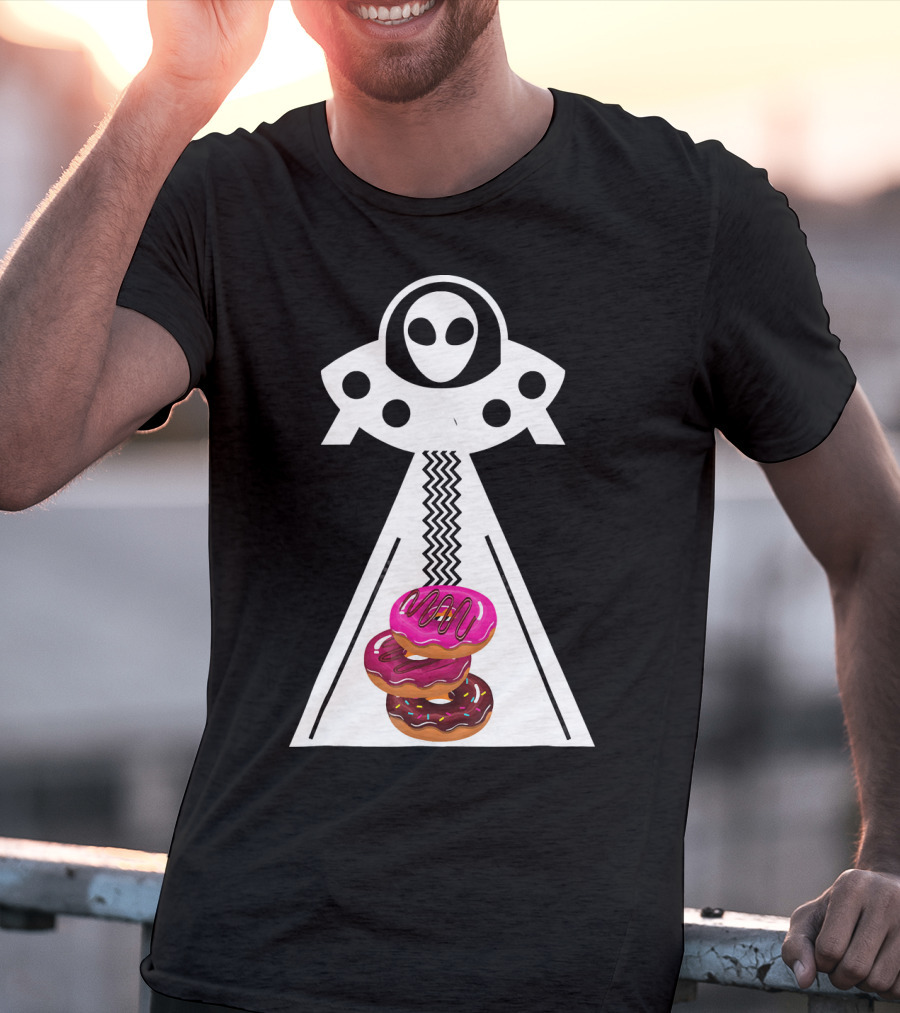Alien Abduction Funny Aliens Do Donuts Uplift Beam T-Shirt