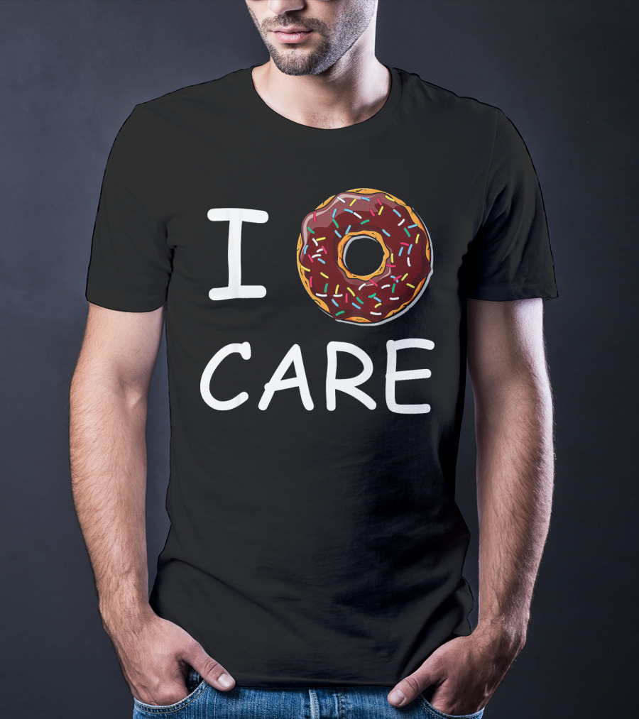 I Donut Care Sprinkles Donut Print T-Shirt