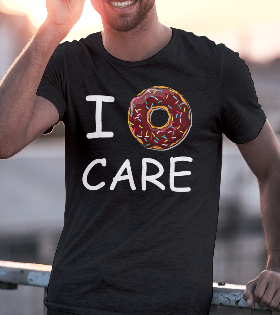 I Donut Care Sprinkles Donut Print T-Shirt