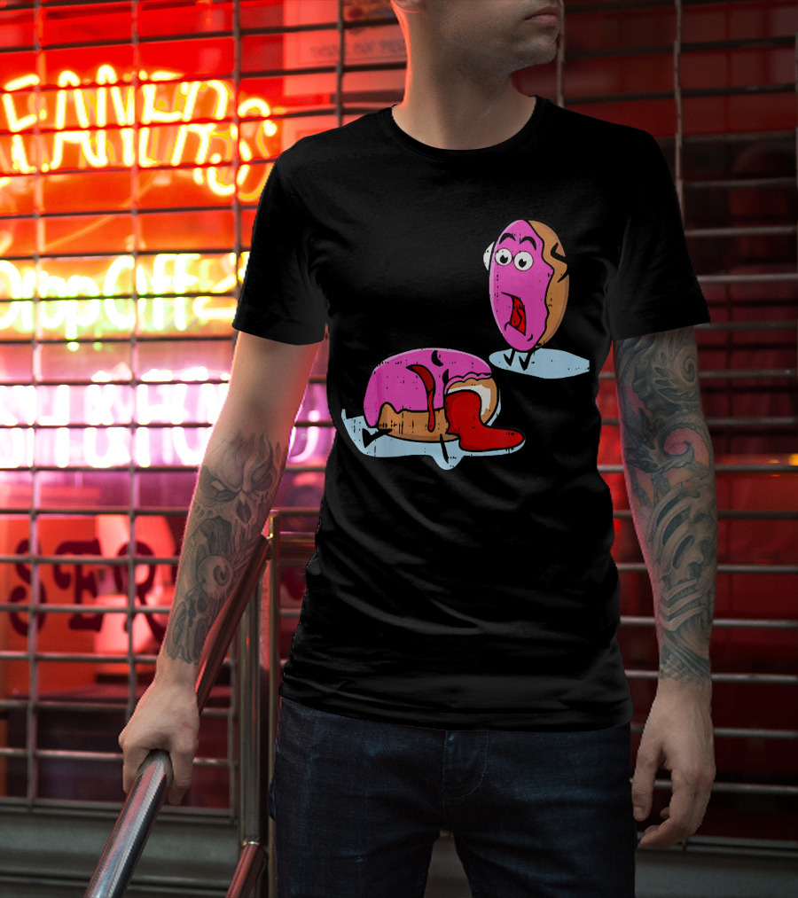 Dead Doughnut Bite Funny Donut Joke Swee Comic Reaction T-Shirt