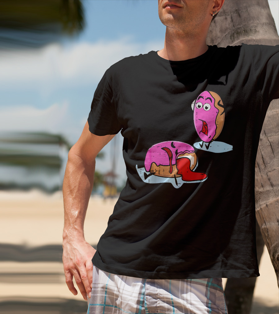 Dead Doughnut Bite Funny Donut Joke Swee Comic Reaction T-Shirt