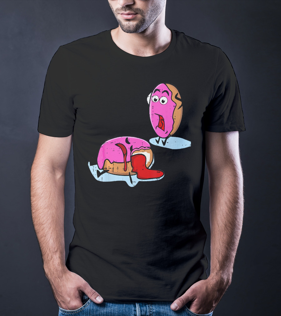 Dead Doughnut Bite Funny Donut Joke Swee Comic Reaction T-Shirt